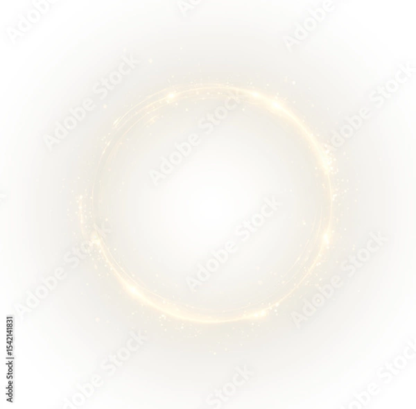 Fototapeta Modern gold abstract circle with luxury splatter and space elements. Transparent PNG ideal for art, branding, sports, or elegant minimalist graphic compositions