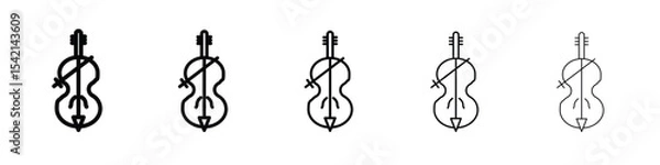 Fototapeta Cello icon Symbol concept for web design.simple line vector icon. logo illustration.