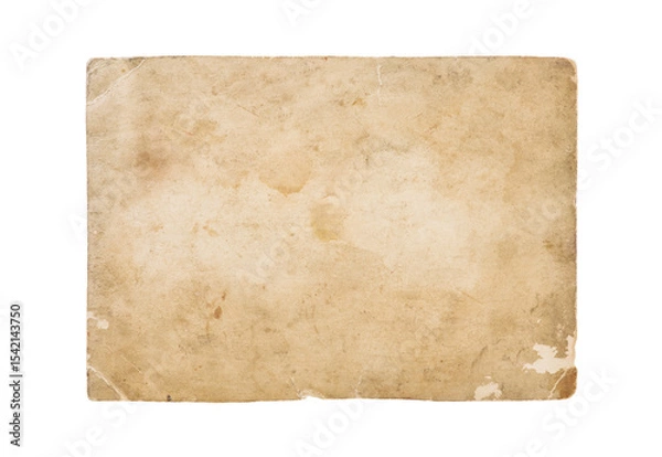 Fototapeta Old paper sheet texture background isolated on white background with clipping path. Element for design.