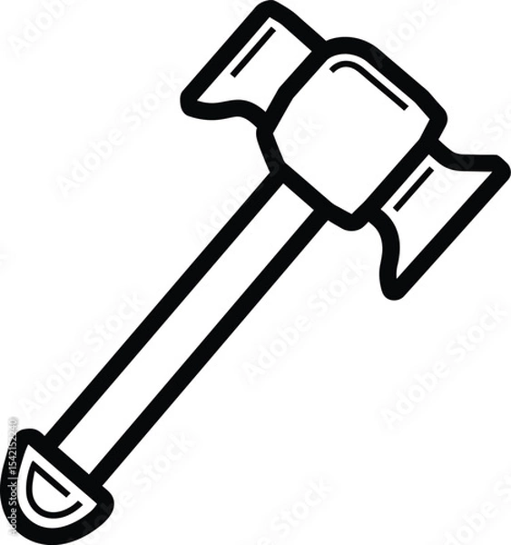 Fototapeta Black and White of a Halligan Bar, a Multifunctional Tool for Firefighters