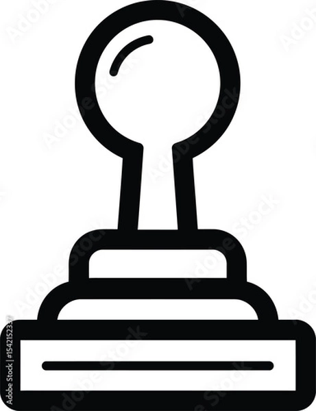 Fototapeta Black Outline Icon Depicting a Gear Stick, Automotive Transmission Control Interface Style