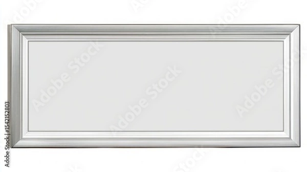 Obraz Elegant Silver Frame, Modern Design, Empty Picture Frame isolated on white background