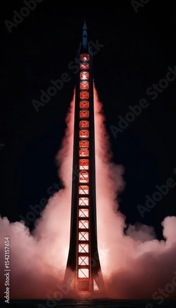 Obraz Rocket launch at night