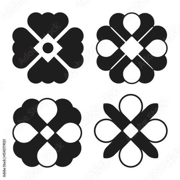Obraz Set of love shape pattern vector design.