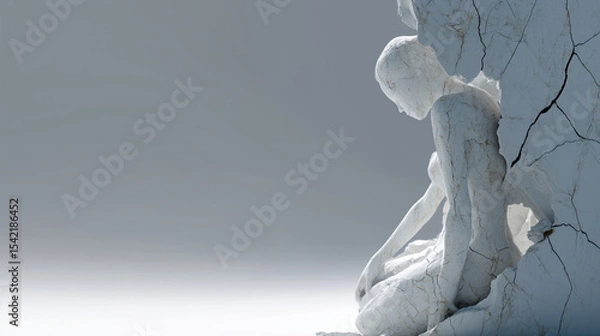 Fototapeta An optimized visual concept for editorial use a timeless dance: sculpture and still life unite in winter's hug

explanation: this revised title removes the redundancy of "frozen momentum" by.