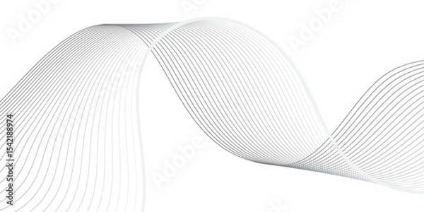 Fototapeta 
Abstract Flowing Wave Lines on Transparent Background – Ideal for use in web interfaces, AI projects, science presentations, and software-related visuals. Clean and minimal design isolated on white f