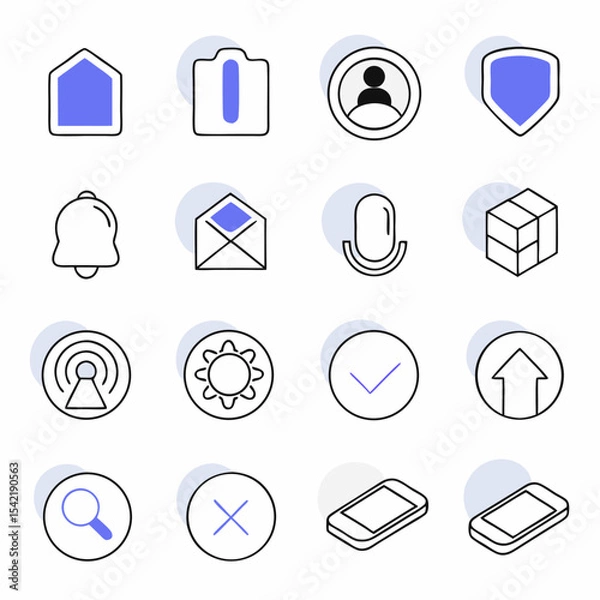 Fototapeta Set of boho aesthetic vector elements.