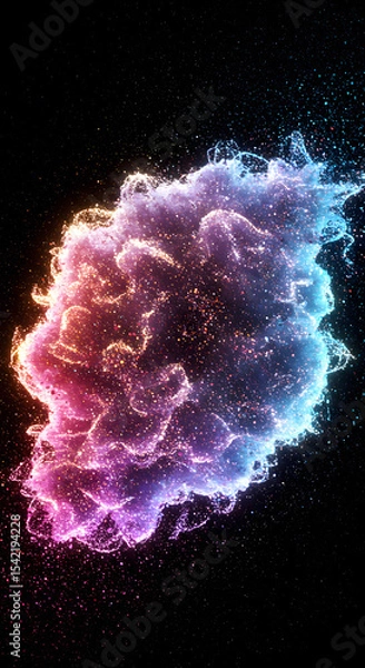 Fototapeta Abstract Colorful Nebula: Glittering Particle Explosion