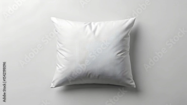 Fototapeta Standing Upright Square White Pillow with Soft Shadow