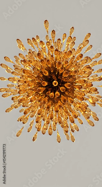 Fototapeta Abstract Golden Droplet Explosion: Luxury 3D Render