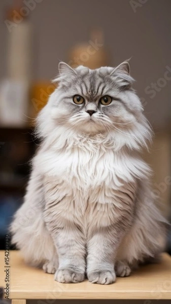 Fototapeta A cat posing while sitting.