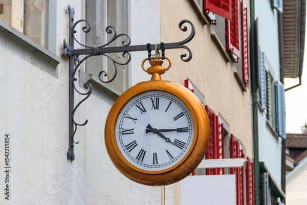 Obraz Close-up of big clock on the building in Switzerland