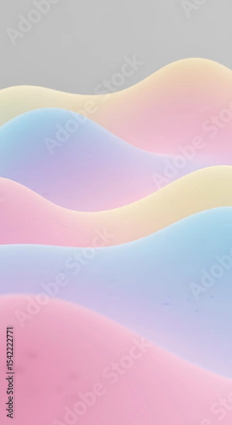 Fototapeta Pastel Wave Abstract Background: Soft Pink, Blue, and Yellow Gradient