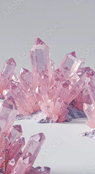 Fototapeta Pink Crystal Cluster: Elegant Gemstone Background