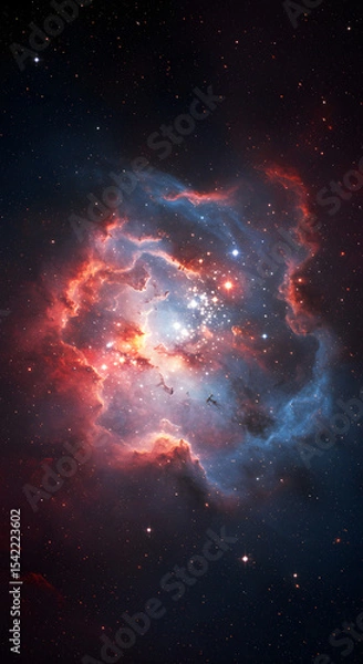 Fototapeta Stunning Nebula in Deep Space: Cosmic Clouds and Stars