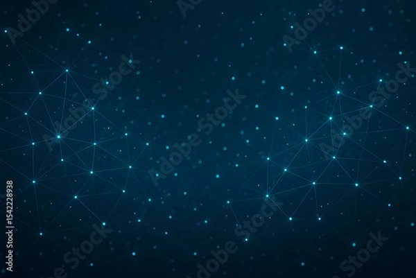 Fototapeta Abstract data visualization background with glowing particles and connected lines