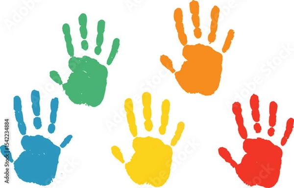 Fototapeta colorful hand prints vector