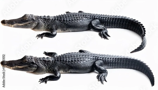 Fototapeta American alligator pair, dorsal & lateral views