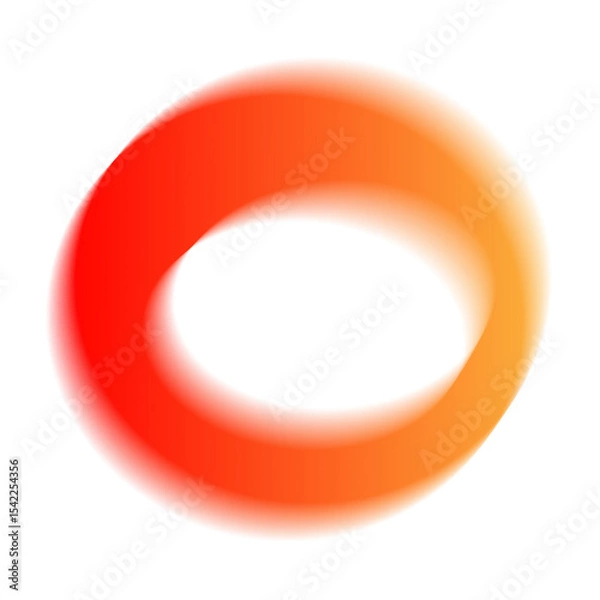 Fototapeta Abstract gradient shape design element, orange yellow red color blurry shape, overlay effect