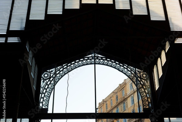Obraz Born market roof showing steel structure and tiled roof