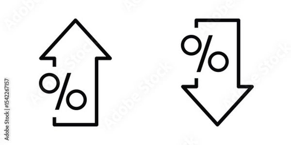 Fototapeta Percentage arrow sign. Percentage increase, decrease icon