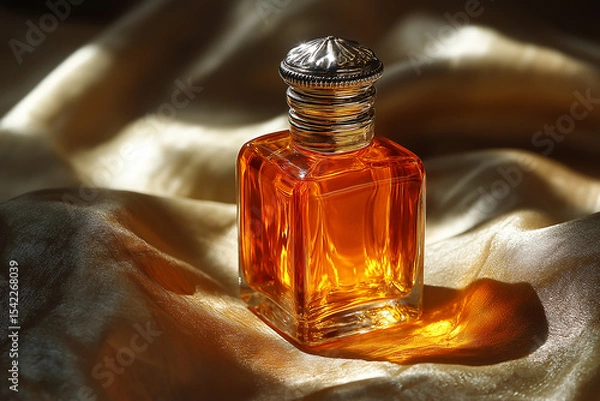 Fototapeta bottle of perfume on black background