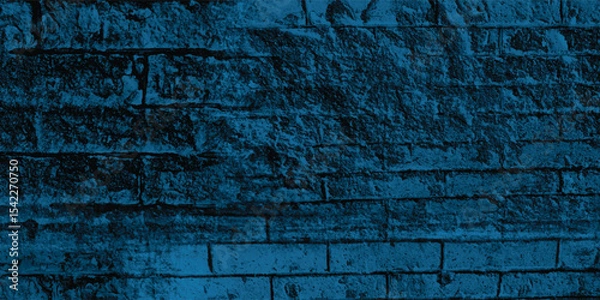 Obraz Repetitive brick pattern with subtle variations in blue color and form, adding depth and visual interest.
