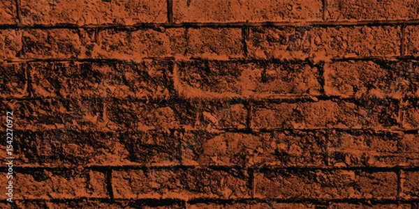 Fototapeta Reddish-brown-scale image of a building exterior, highlighting intricate patterns and shadows cast on its textured walls with a gradient.
