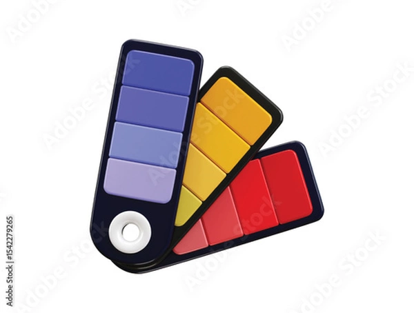 Fototapeta Color palette icon 3d render concept of graphic design element