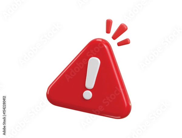Obraz Wrong icon 3d render concept of warning, danger, risk message, alert or problem button icon vector illustration