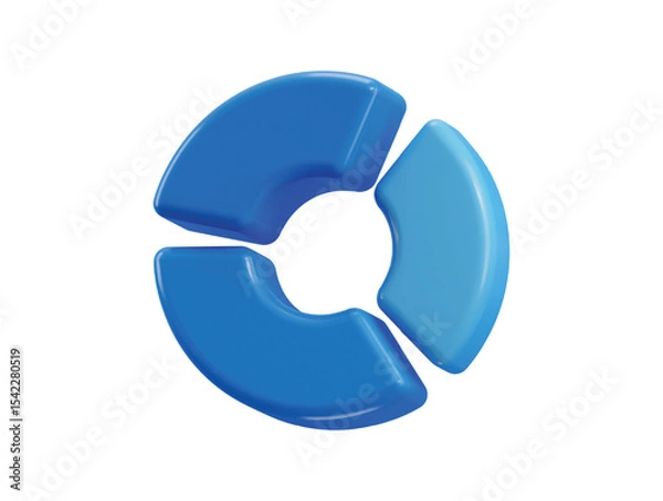 Fototapeta Pie chart icon 3d render concept of statistics business chart or graph chart data analysis icon vector illustration