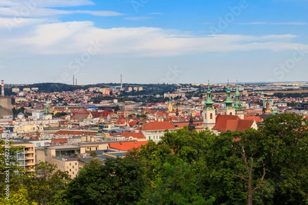 Obraz Panoramic view of Brno from Spilberk castle, Brno, South Moravia, Czech Republic