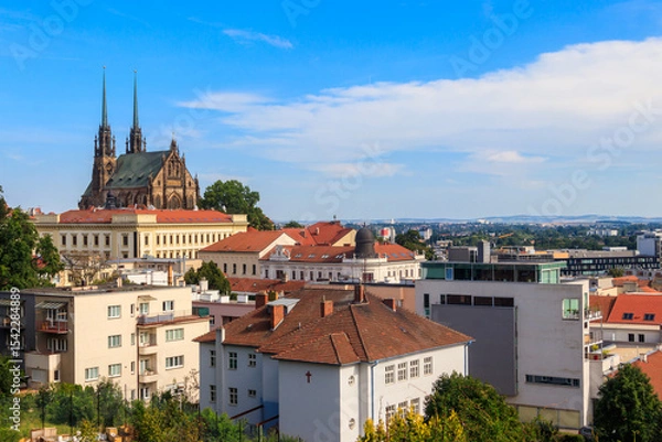 Obraz Panoramic view of Brno from Spilberk castle, Brno, South Moravia, Czech Republic