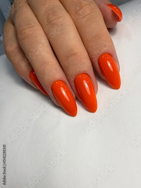 Obraz Orange gel nail polish