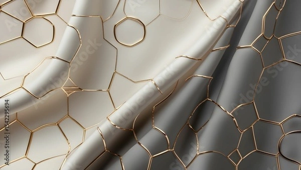 Fototapeta Minimalist seamless background with elegant geometric shapes and subtle gold accents perfect for luxury wallpapers, backdrops, or sophisticated branding visuals.