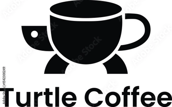 Fototapeta turtle coffee logo