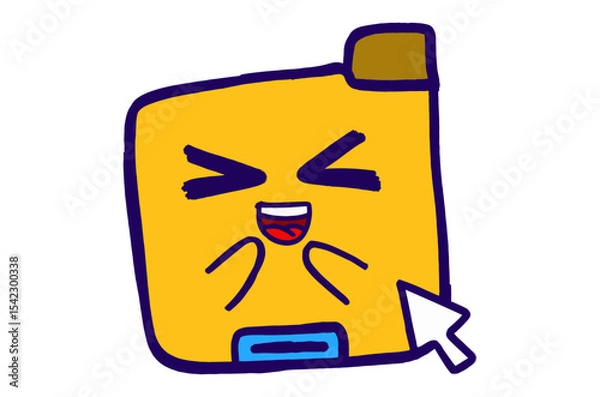 Fototapeta Cute Folder Icon Mascot Stickers With Blush Expression