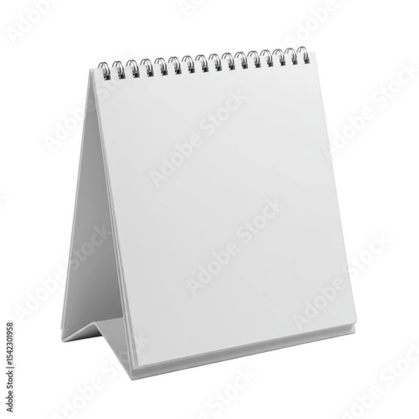 Fototapeta Blank white calendar isolated on transparent background. use for mockup, template.
