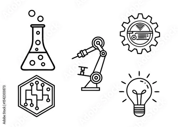 Fototapeta modern-science-and-innovation-icons---editable-str.eps