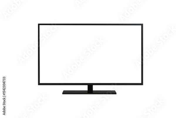 Fototapeta Modern flat blank screen television isolated on a transparent background