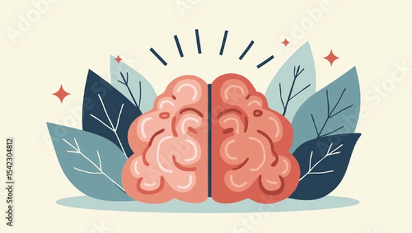 Obraz Thriving Brain with Nature Elements