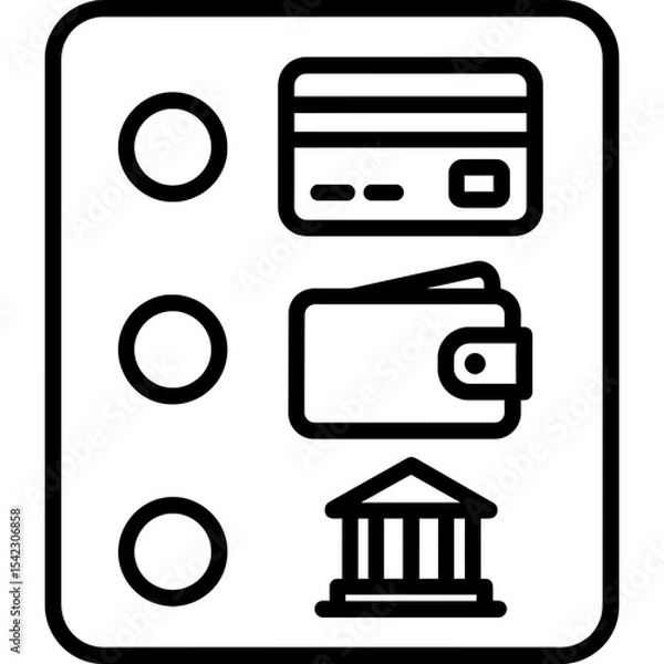 Fototapeta Subscription payment method selector outline icon vector