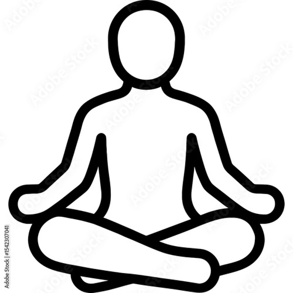 Fototapeta Vector icon of person meditating in lotus position