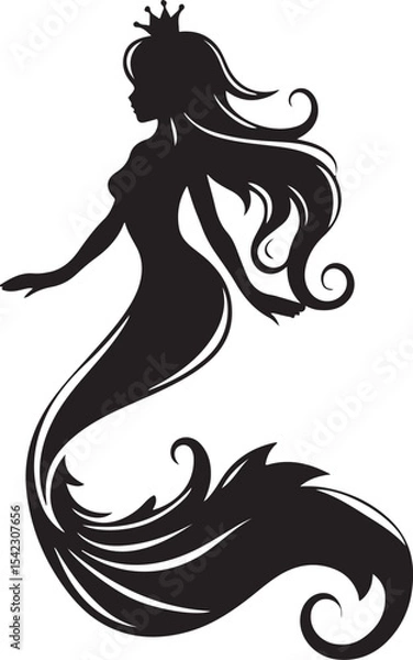 Obraz A beautiful queen mermaid vector printable design