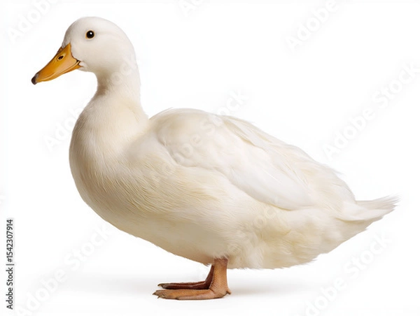 Fototapeta white duck isolated on white