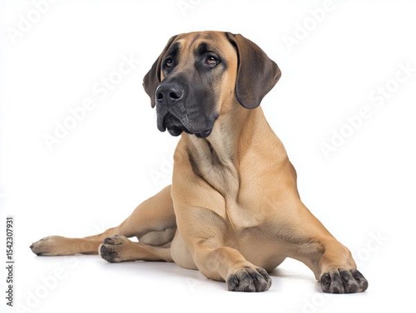 Fototapeta mixed breed dog isolated on white