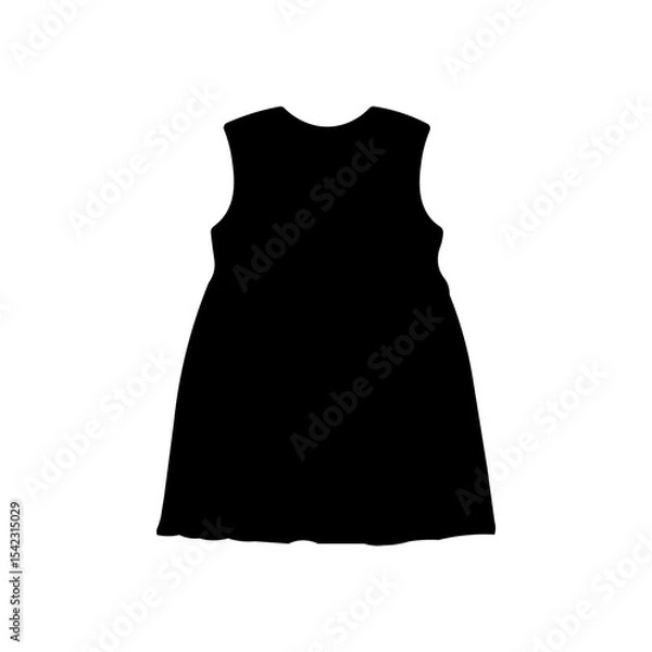 Fototapeta A silhouette of a sleeveless dress with a round neckline and a slightly flared a line skirt shape design