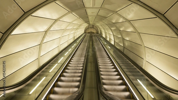 Fototapeta Commuter train tunnel