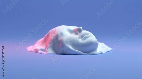 Obraz Abstract Foam Sculpture of a Face on a Colorful Background