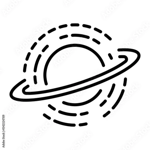Fototapeta A linear style icon representing black hole  
